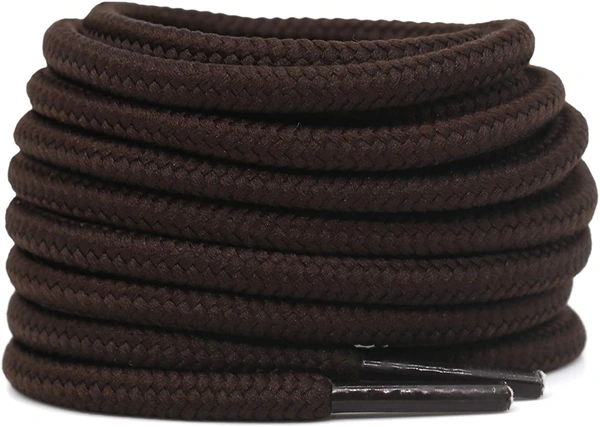 GRAH SANGRAH® (2 Pair) Shoelaces for Thick Round Climbing, Hiking, Boot, Running , Sport Shoes Laces  - 120 cm, Brown